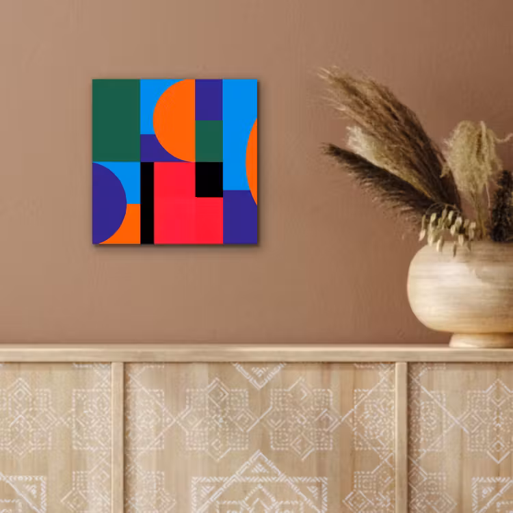 Alu-Dibond-Bild - Geometrisch – Abstrakt – Formen – Farbenfroh – Modern — 5