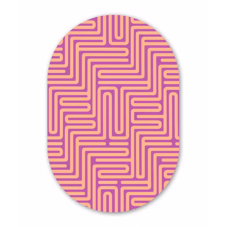 Alu-Dibond-Bild Oval - Muster – Linien – Abstrakt – Modern – Lila — 1
