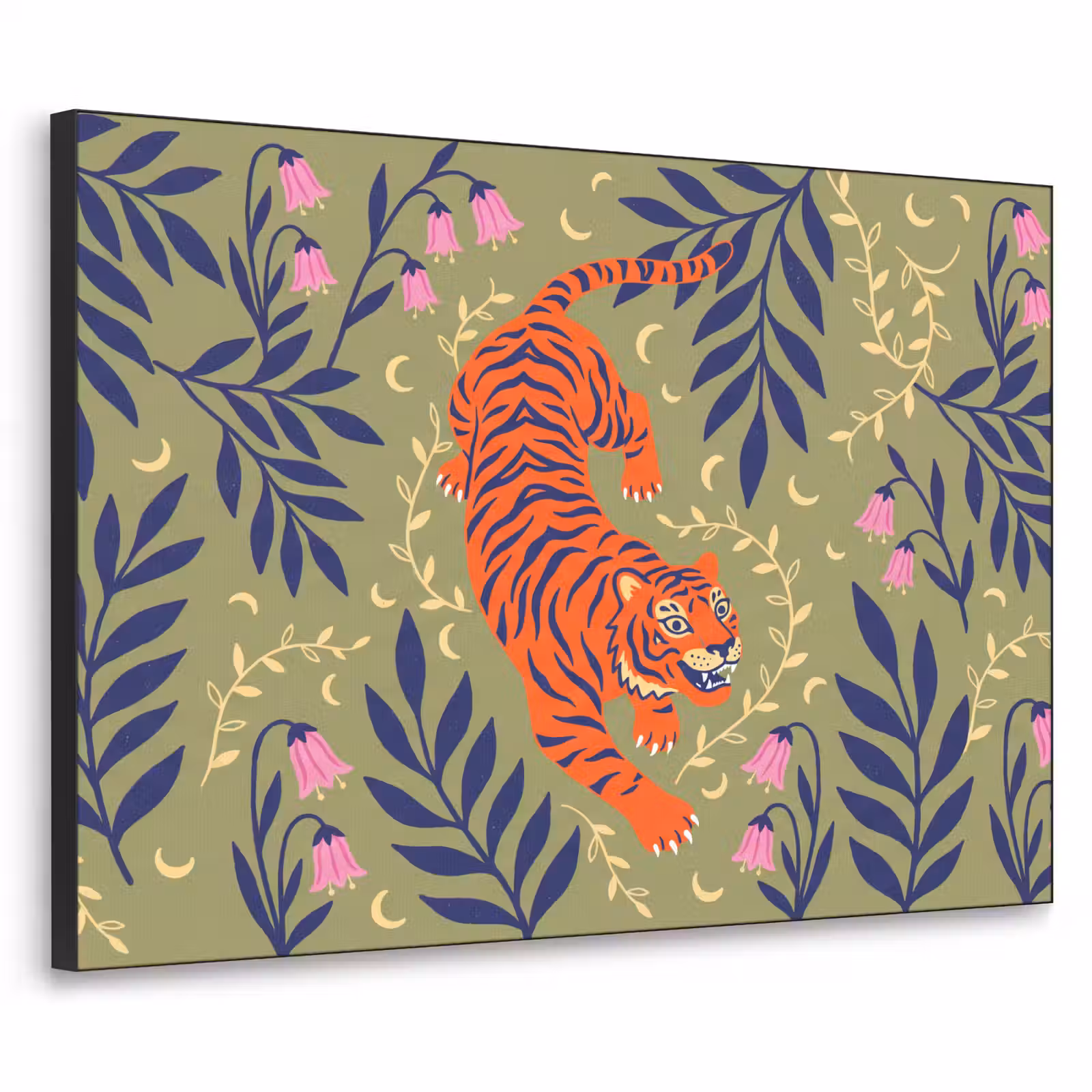 Art Frame - Tiger – Blätter – Tiere – Illustration – Orange — 1