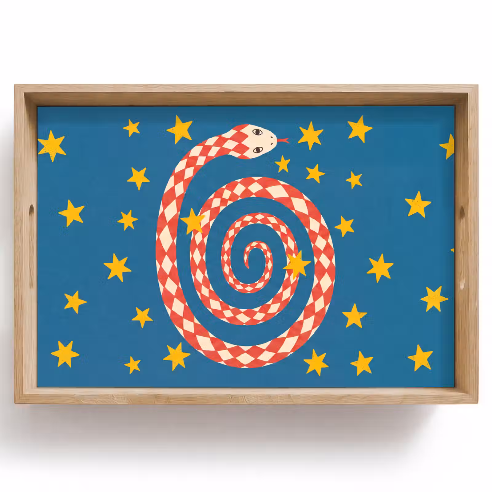 Tablett - Schlange – Spirale – Tiere – Illustration – Rot — 1
