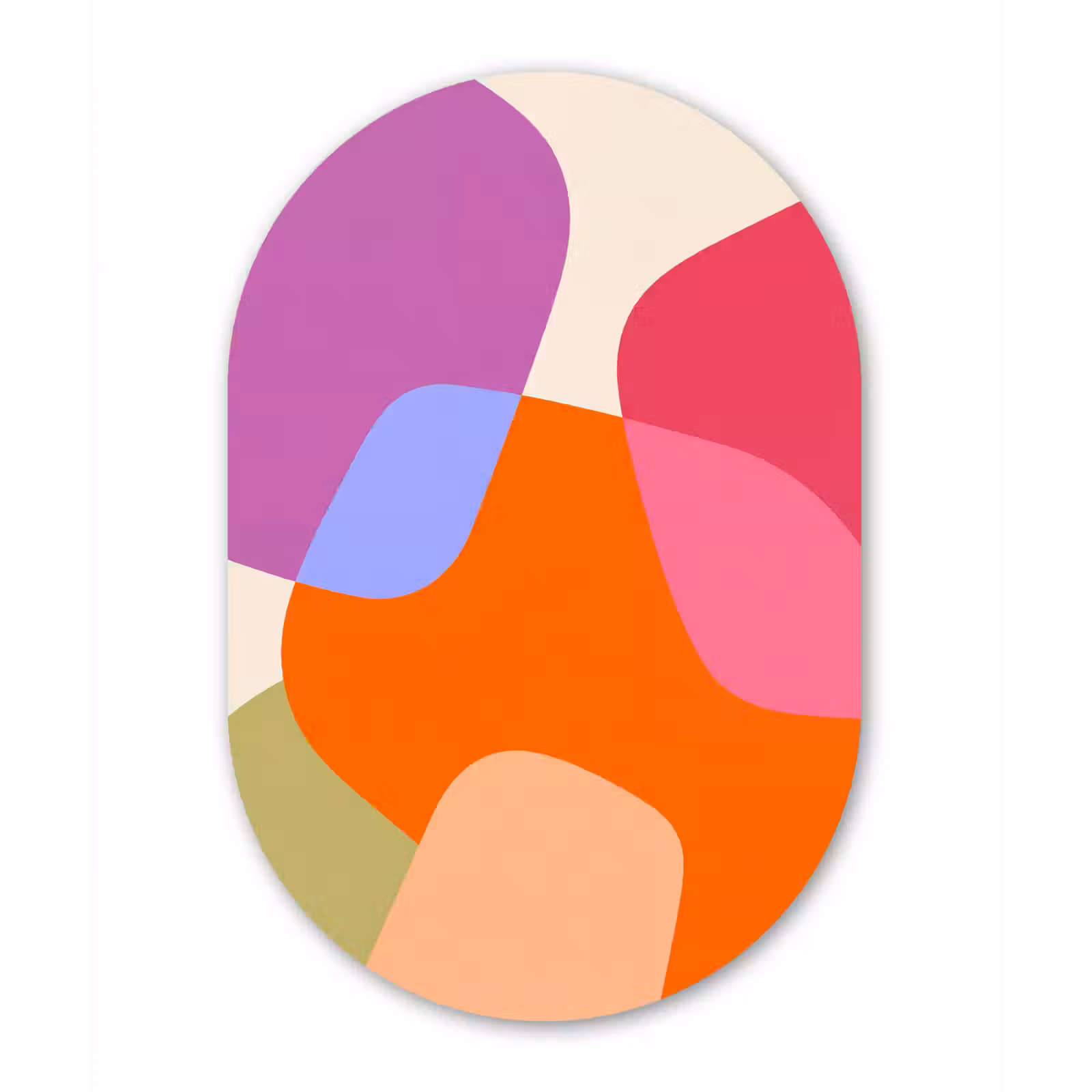 Alu-Dibond-Bild Oval - Zusammenfassung – Formen – Modern – Farbenfroh — 1