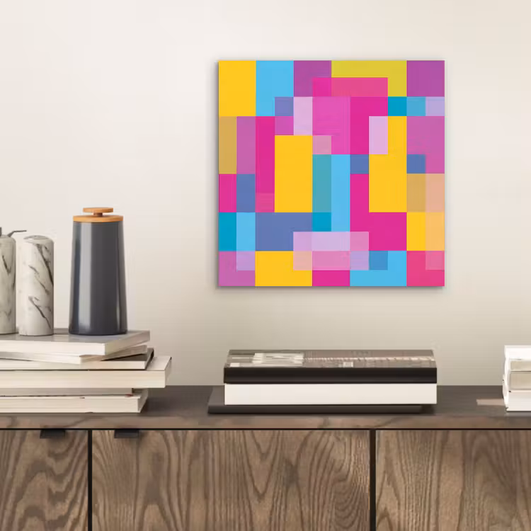Alu-Dibond-Bild - Abstrakt – Geometrisch – Kunst – Farbenfroh – Modern — 2