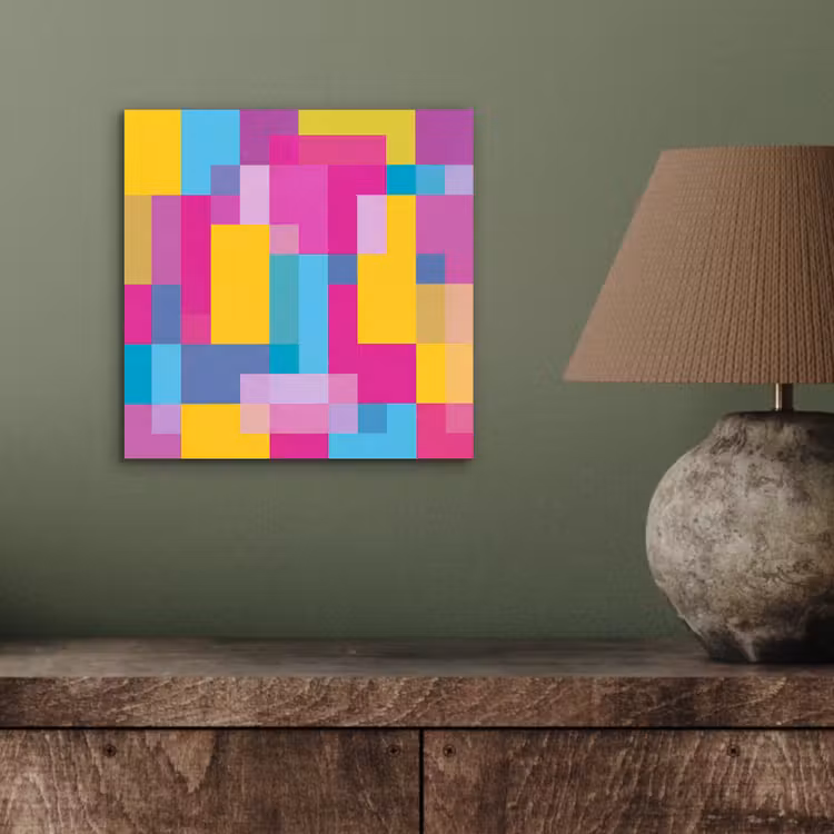 Alu-Dibond-Bild - Abstrakt – Geometrisch – Kunst – Farbenfroh – Modern — 3