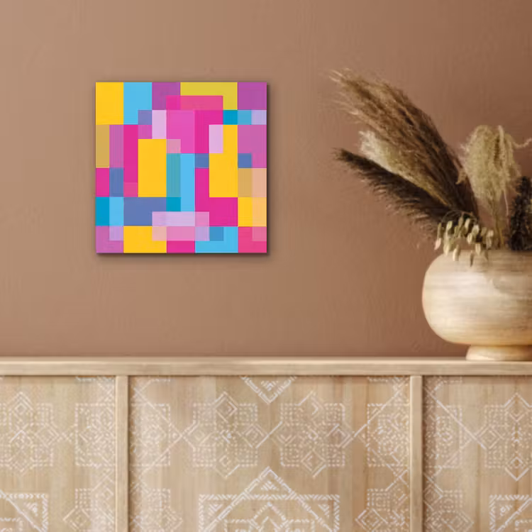 Alu-Dibond-Bild - Abstrakt – Geometrisch – Kunst – Farbenfroh – Modern — 5