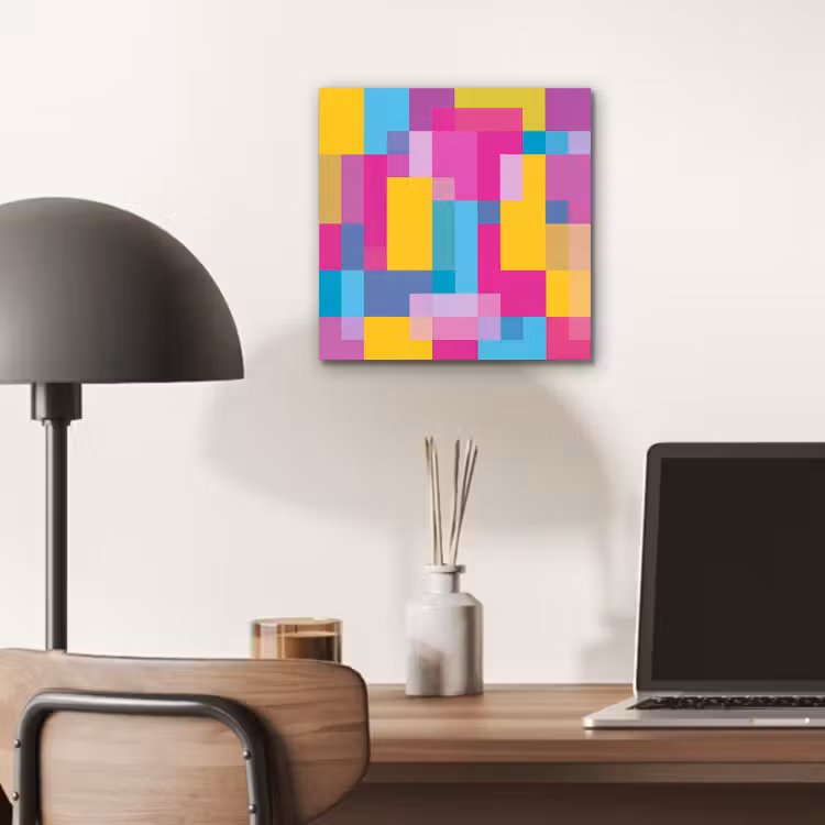 Alu-Dibond-Bild - Abstrakt – Geometrisch – Kunst – Farbenfroh – Modern — 6