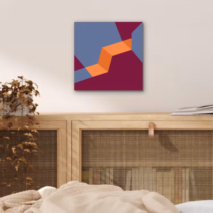 Alu-Dibond-Bild - Zusammenfassung – Formen – Modern – Blau – Orange — 4