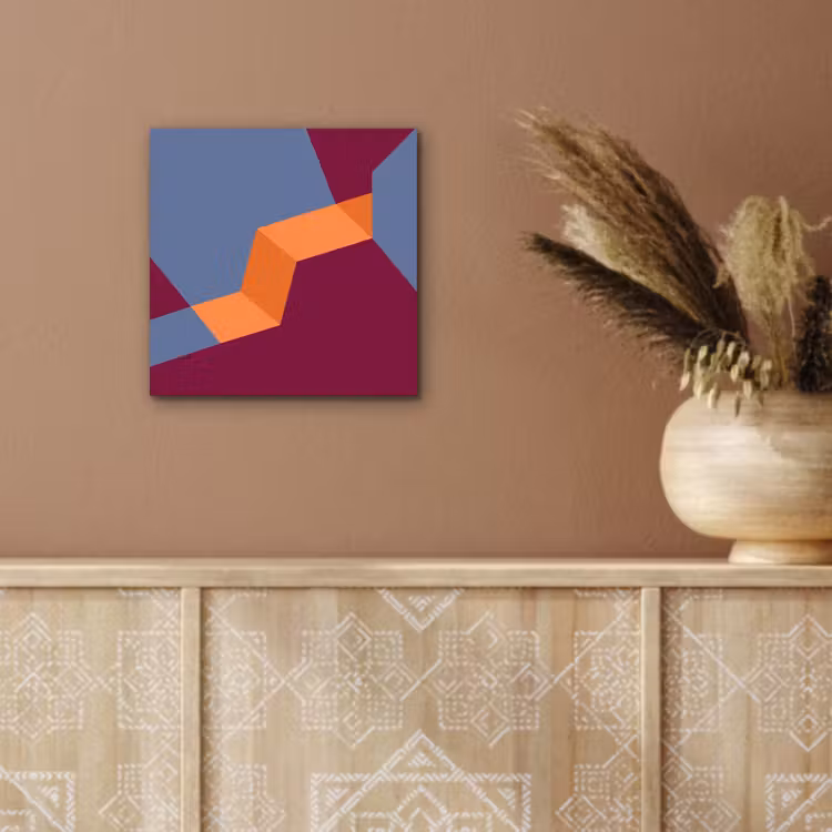 Alu-Dibond-Bild - Zusammenfassung – Formen – Modern – Blau – Orange — 5