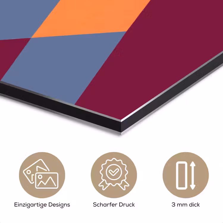 Alu-Dibond-Bild - Zusammenfassung – Formen – Modern – Blau – Orange — 7