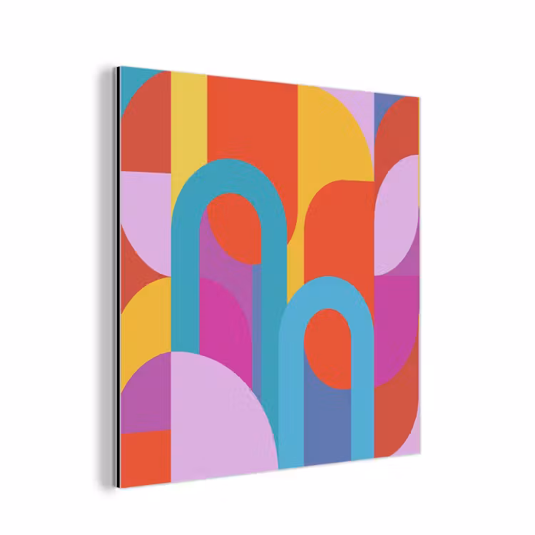 Alu-Dibond-Bild - Zusammenfassung – Geometrie – Farbenfroh – Modern – Kunst — 1