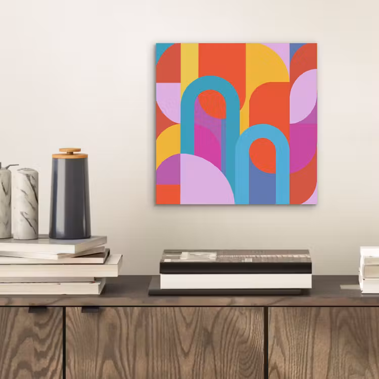 Alu-Dibond-Bild - Zusammenfassung – Geometrie – Farbenfroh – Modern – Kunst — 2