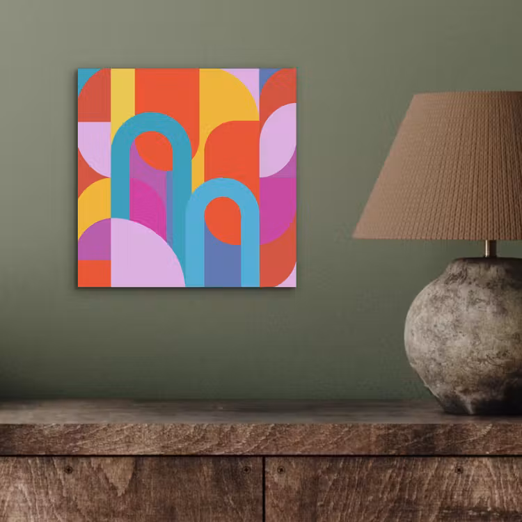 Alu-Dibond-Bild - Zusammenfassung – Geometrie – Farbenfroh – Modern – Kunst — 3