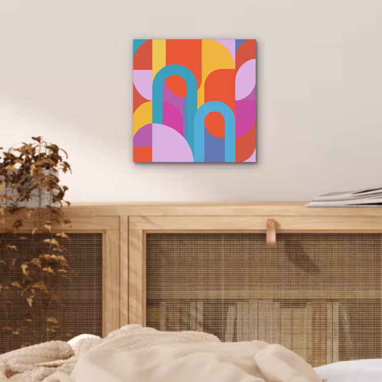 Alu-Dibond-Bild - Zusammenfassung – Geometrie – Farbenfroh – Modern – Kunst — 4
