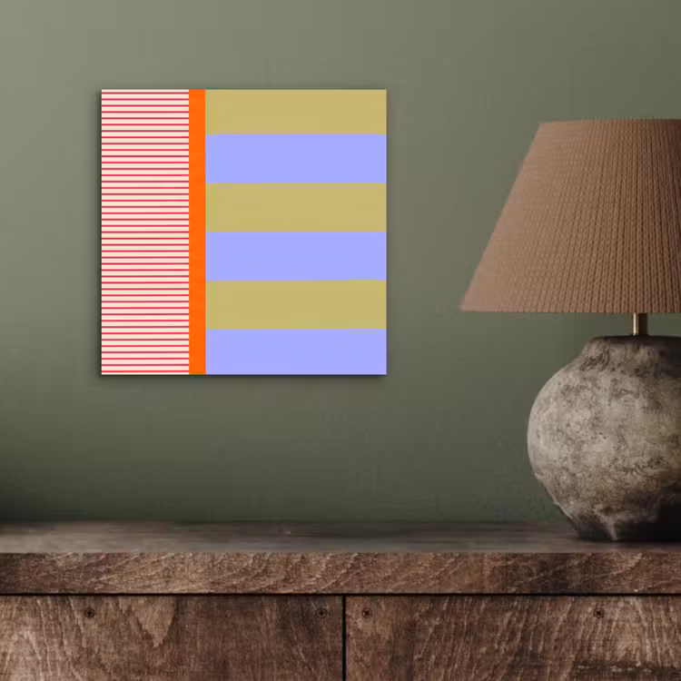 Alu-Dibond-Bild - Zusammenfassung – Geometrie – Streifen – Blöcke – Rot — 3
