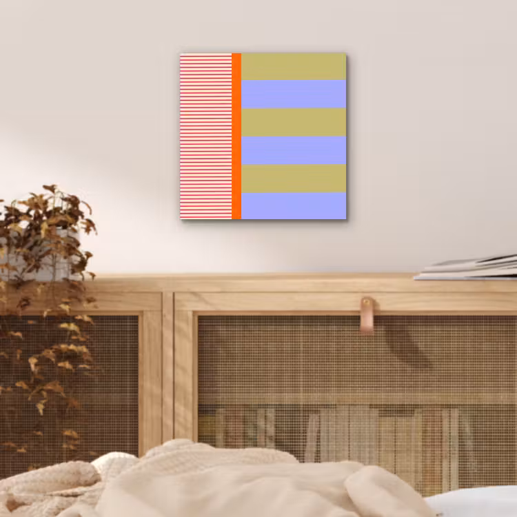 Alu-Dibond-Bild - Zusammenfassung – Geometrie – Streifen – Blöcke – Rot — 4
