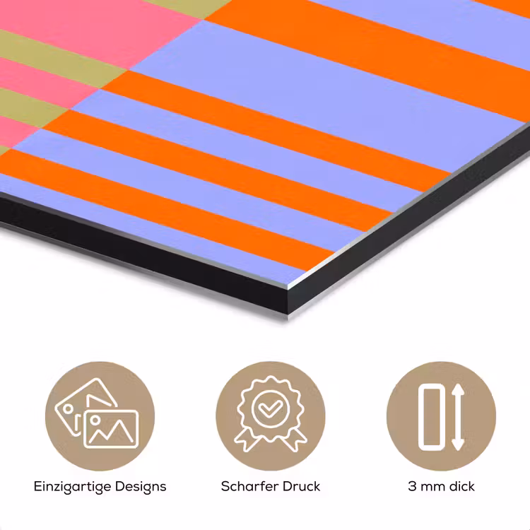 Alu-Dibond-Bild - Zusammenfassung – Muster – Geometrisch – Farbenfroh – Modern — 7