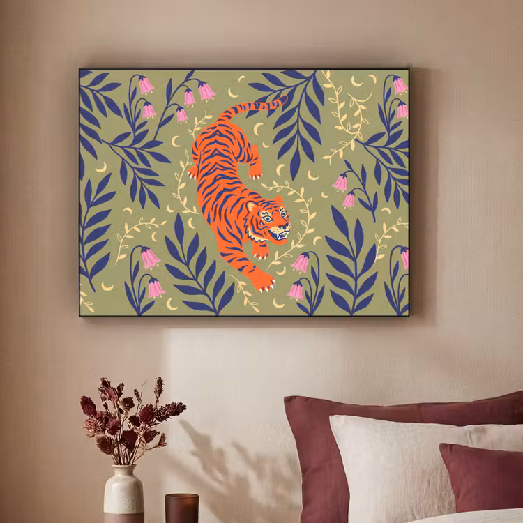 Art Frame - Tiger – Blätter – Tiere – Illustration – Orange — 2