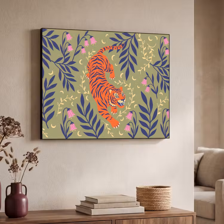 Art Frame - Tiger – Blätter – Tiere – Illustration – Orange — 3