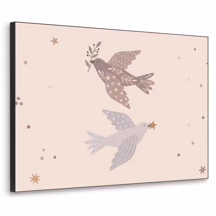 Art Frame - Vogel – Beeren – Natur – Modern – Beige — 1