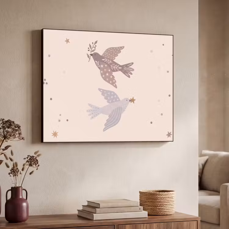 Art Frame - Vogel – Beeren – Natur – Modern – Beige — 3