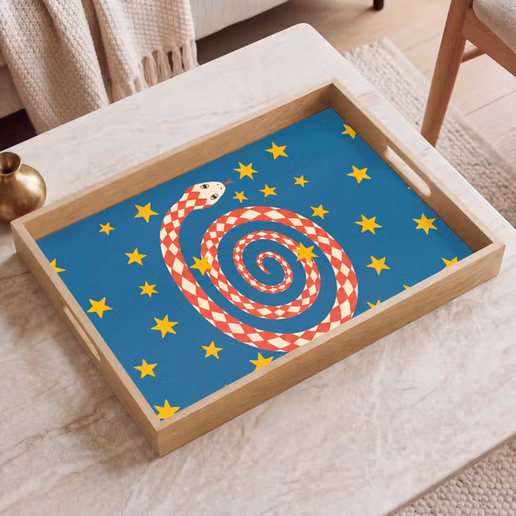 Tablett - Schlange – Spirale – Tiere – Illustration – Rot — 2