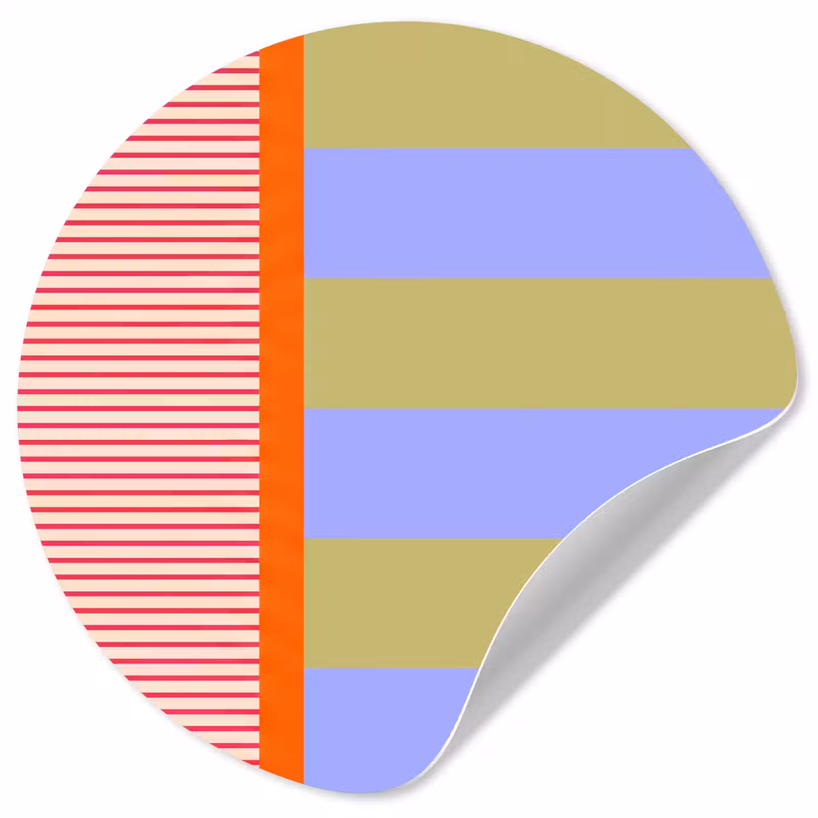 Runde Tapete - Zusammenfassung – Geometrie – Streifen – Blöcke – Rot — 1