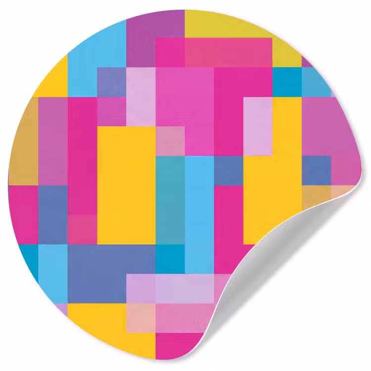 Runde Tapete - Abstrakt – Geometrisch – Kunst – Farbenfroh – Modern — 1