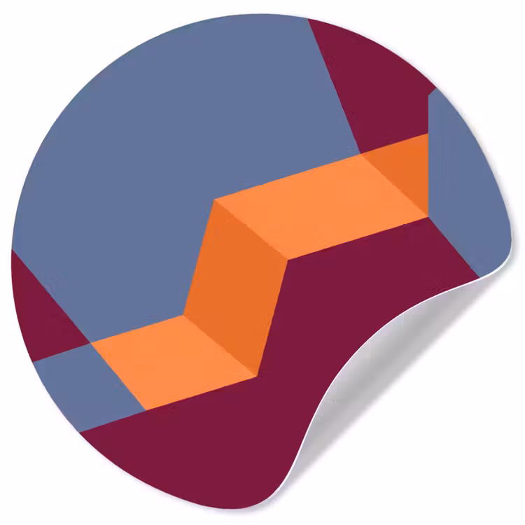 Runde Tapete - Zusammenfassung – Formen – Modern – Blau – Orange — 1