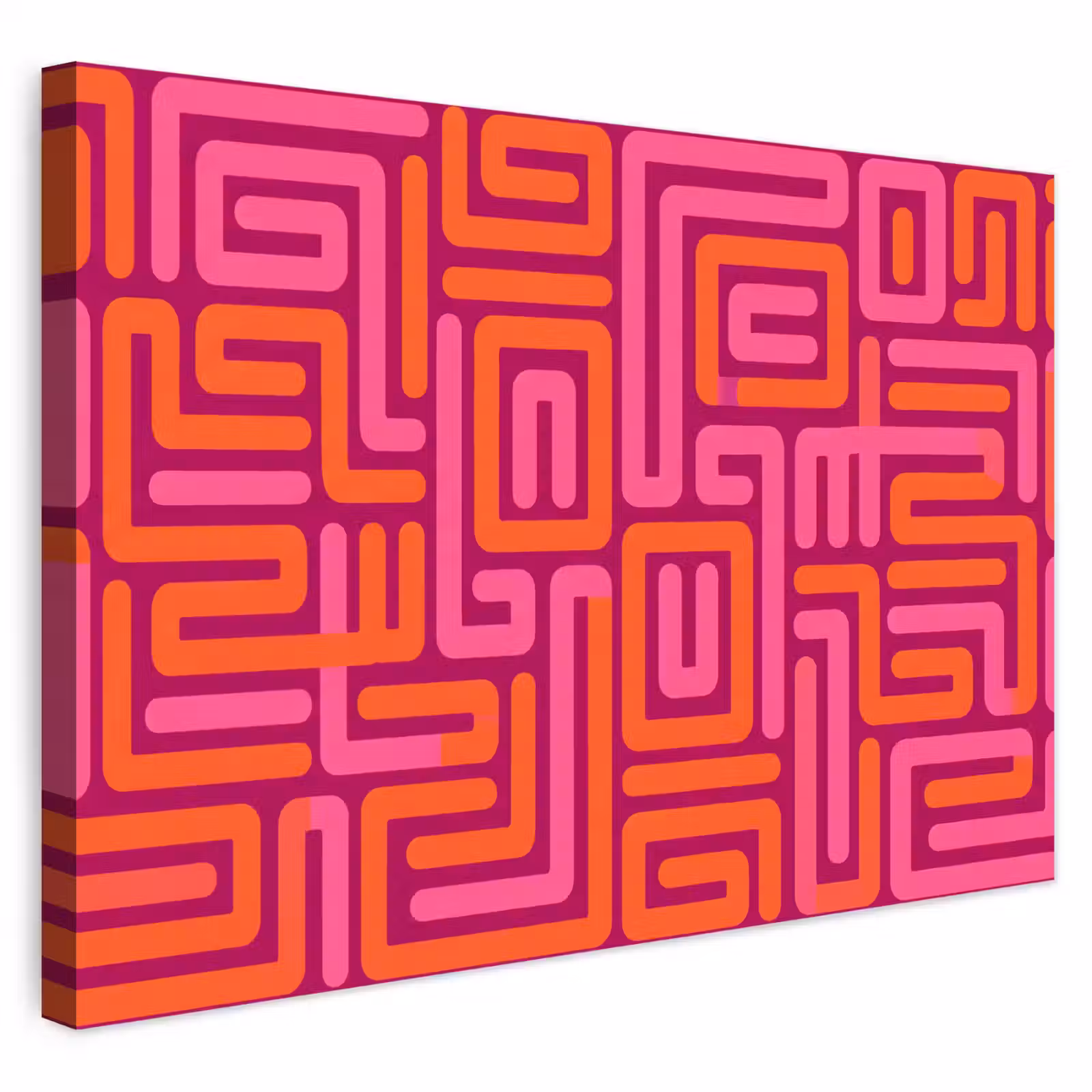 Outdoor Leinwand - Zusammenfassung – Muster – Linien – Rosa – Orange — 1