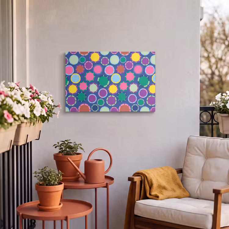 Outdoor Leinwand - Muster – Kreise – Abstrakt – Bunt — 3
