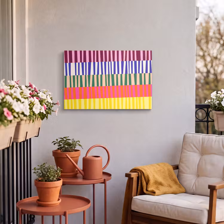 Outdoor Leinwand - Muster – Streifen – Abstrakt – Modern – Farbenfroh — 3