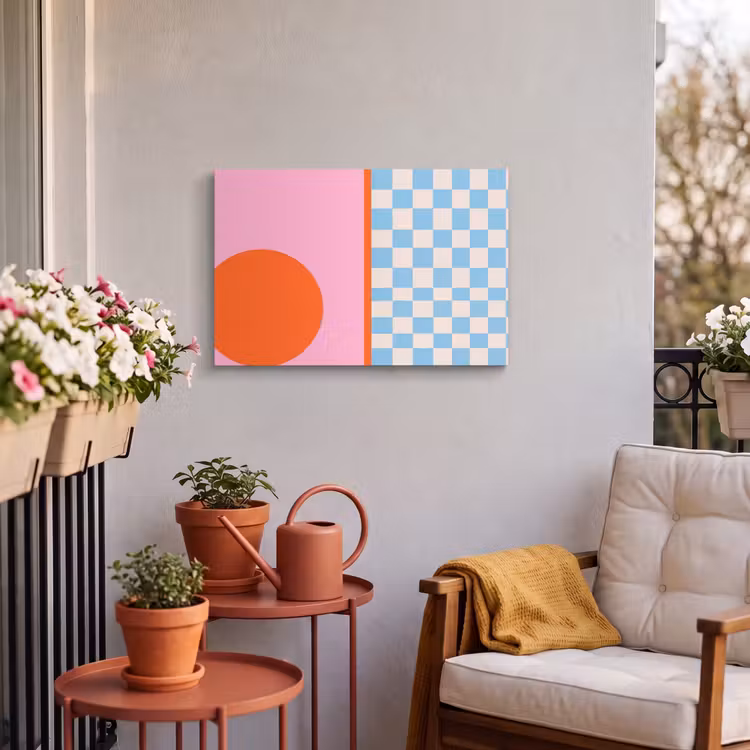 Outdoor Leinwand - Zusammenfassung – Formen – Geometrisch – Modern – Farbenfroh — 3