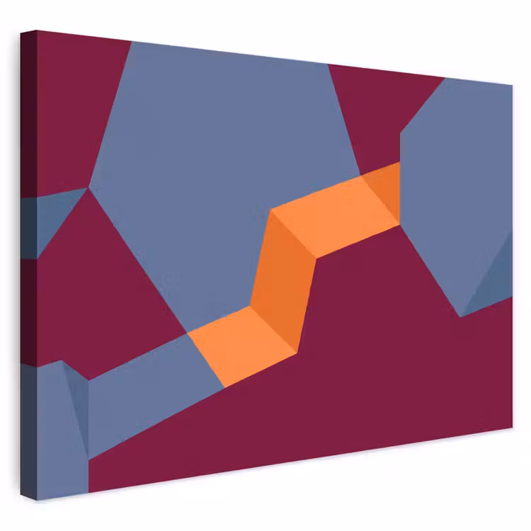 Outdoor Leinwand - Zusammenfassung – Formen – Modern – Blau – Orange — 1