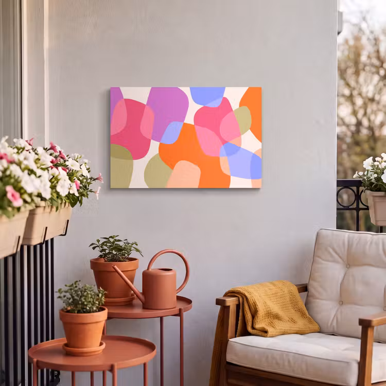 Outdoor Leinwand - Zusammenfassung – Formen – Modern – Farbenfroh — 3