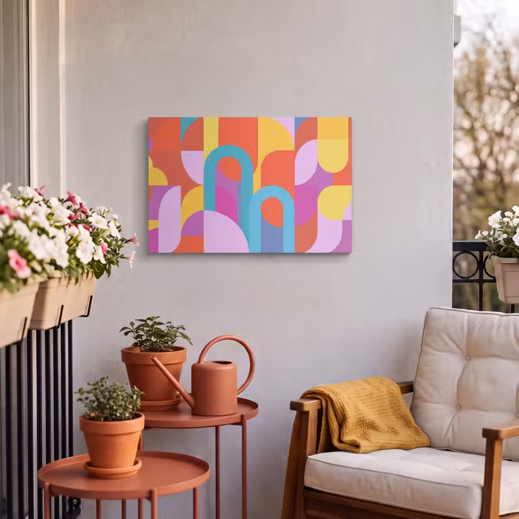 Outdoor Leinwand - Zusammenfassung – Geometrie – Farbenfroh – Modern – Kunst — 3