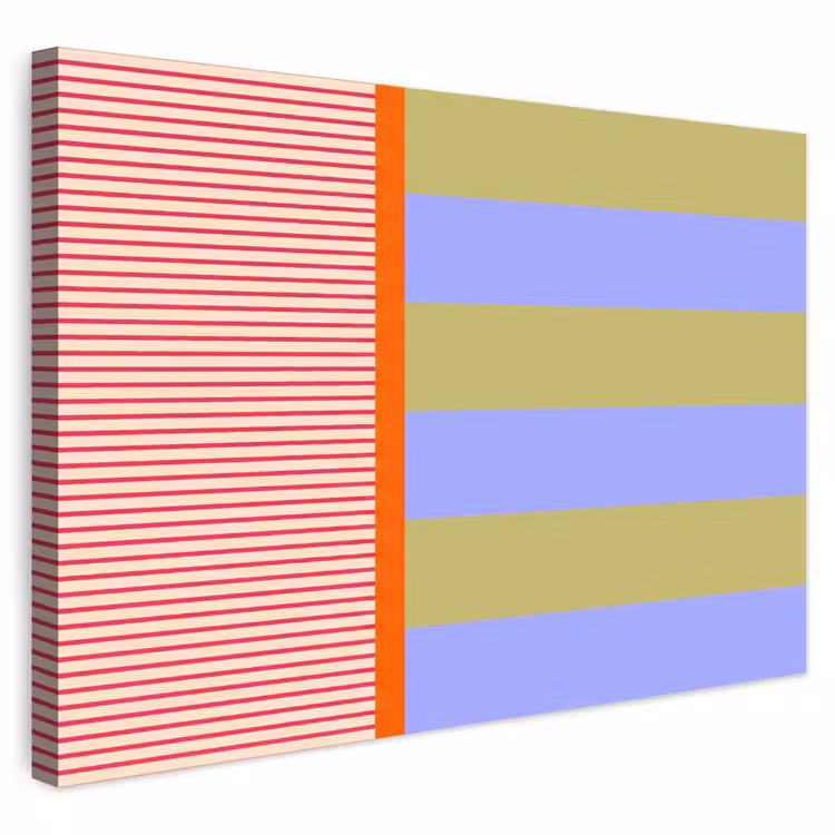 Outdoor Leinwand - Zusammenfassung – Geometrie – Streifen – Blöcke – Rot — 1