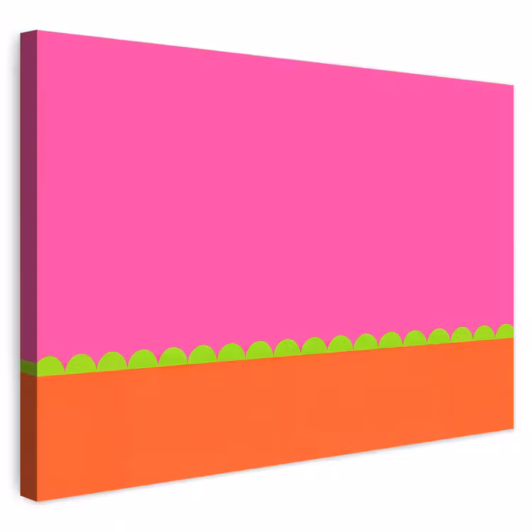 Outdoor Leinwand - Zusammenfassung – Geometrisch – Farbblöcke – Rosa – Orange — 1