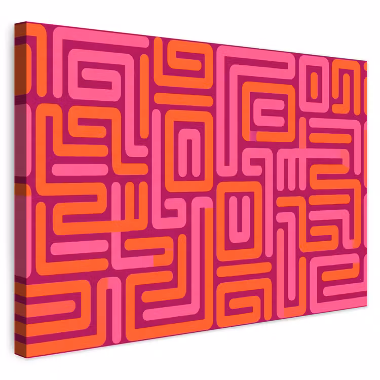 Outdoor Leinwand - Zusammenfassung – Muster – Linien – Rosa – Orange — 1