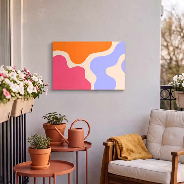 Outdoor Leinwand - Zusammenfassung – Organische Formen – Design – Modern – Farbenfroh — 3