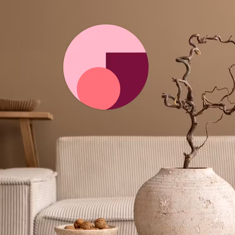Runde Tapete - Zusammenfassung – Formen – Rosa – Modern – Design — 2