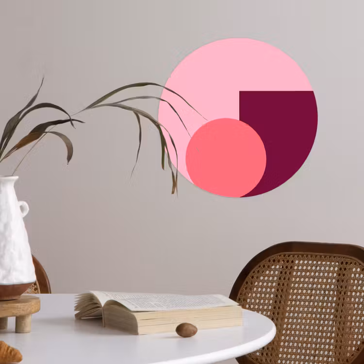 Runde Tapete - Zusammenfassung – Formen – Rosa – Modern – Design — 4