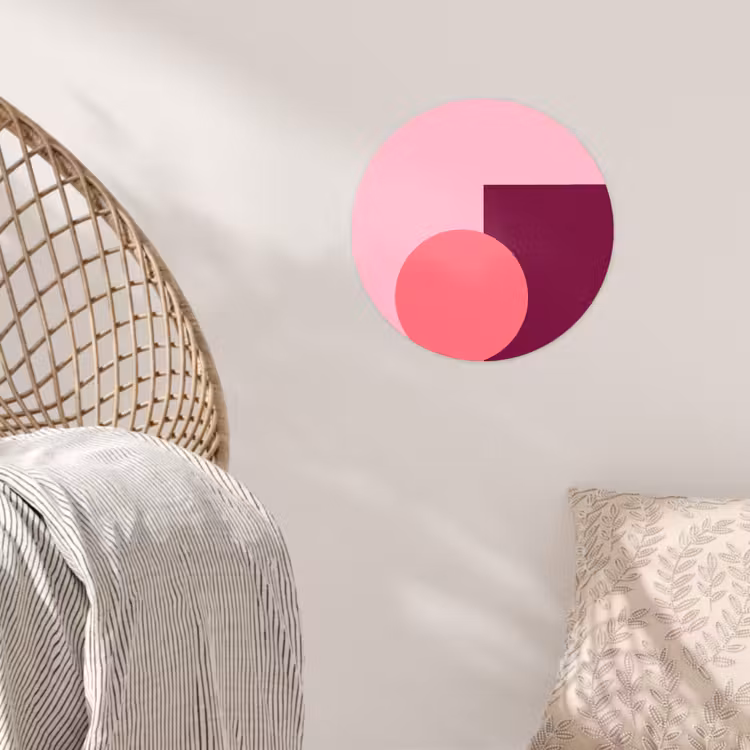 Runde Tapete - Zusammenfassung – Formen – Rosa – Modern – Design — 5
