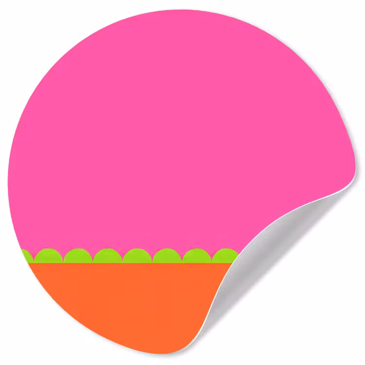 Runde Tapete - Zusammenfassung – Geometrisch – Farbblöcke – Rosa – Orange — 1