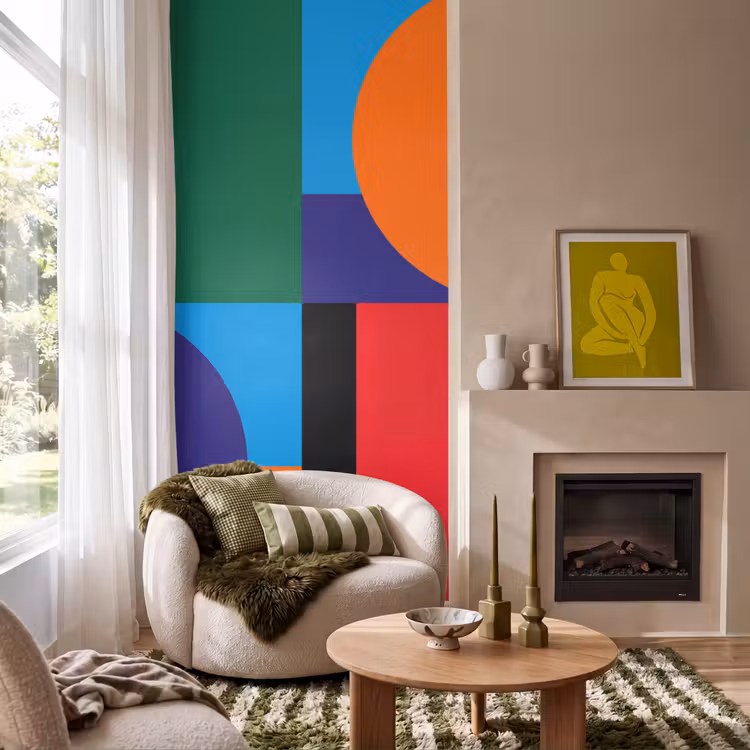 Tapete - Geometrisch – Abstrakt – Formen – Farbenfroh – Modern — 1