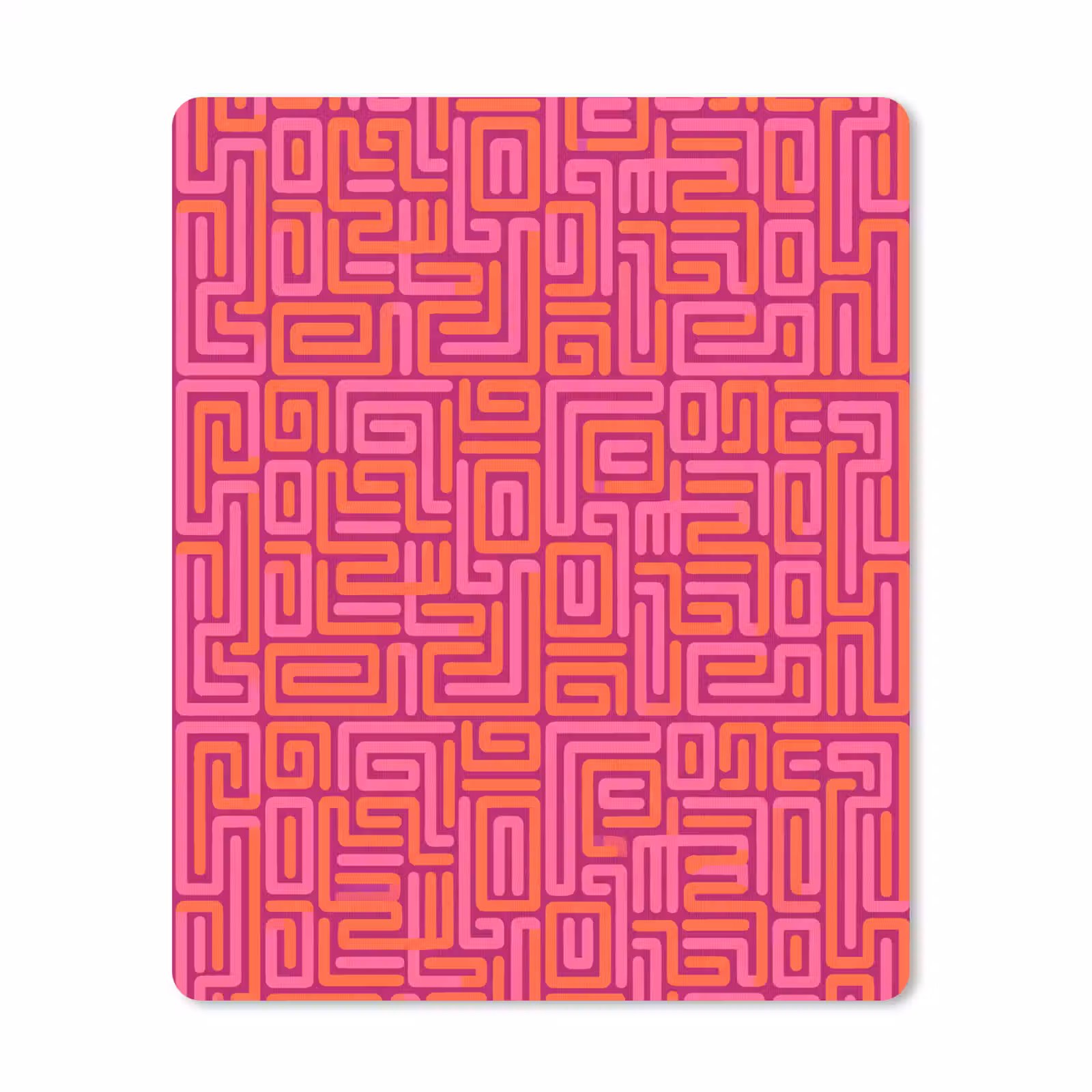 Mauspad - Zusammenfassung – Muster – Linien – Rosa – Orange — 1