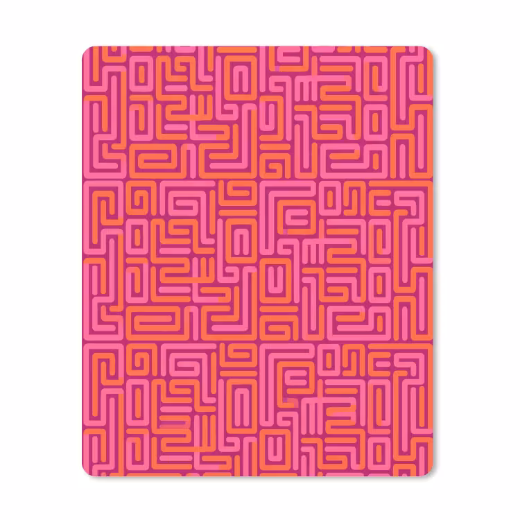 Mauspad - Zusammenfassung – Muster – Linien – Rosa – Orange — 1
