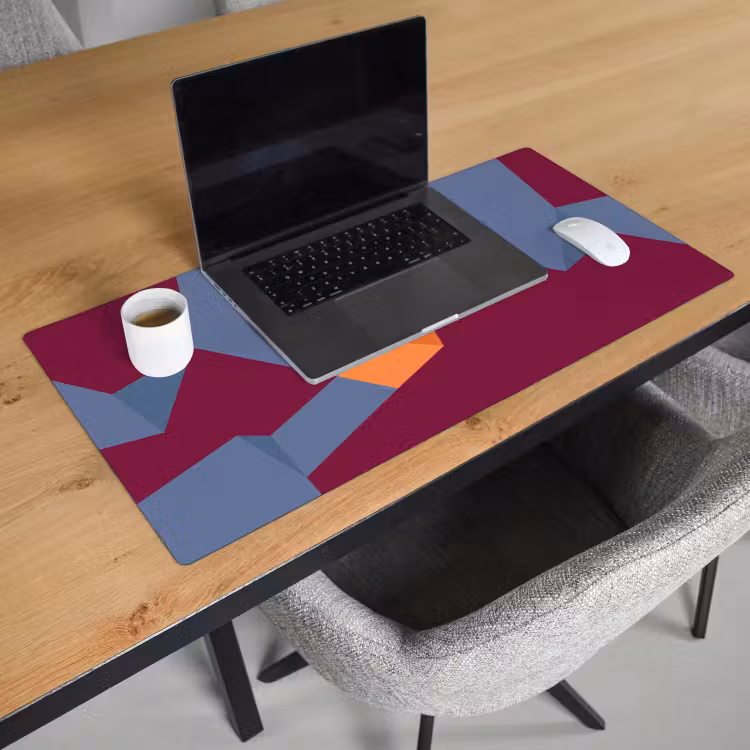 Schreibtischunterlage - Zusammenfassung – Formen – Modern – Blau – Orange — 1