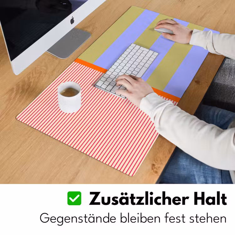 Schreibtischunterlage - Zusammenfassung – Geometrie – Streifen – Blöcke – Rot — 3