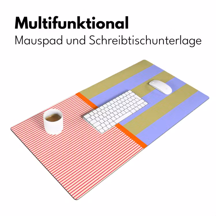 Schreibtischunterlage - Zusammenfassung – Geometrie – Streifen – Blöcke – Rot — 4