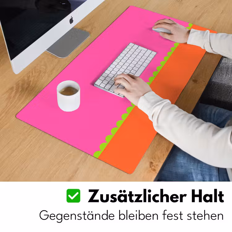 Schreibtischunterlage - Zusammenfassung – Geometrisch – Farbblöcke – Rosa – Orange — 3