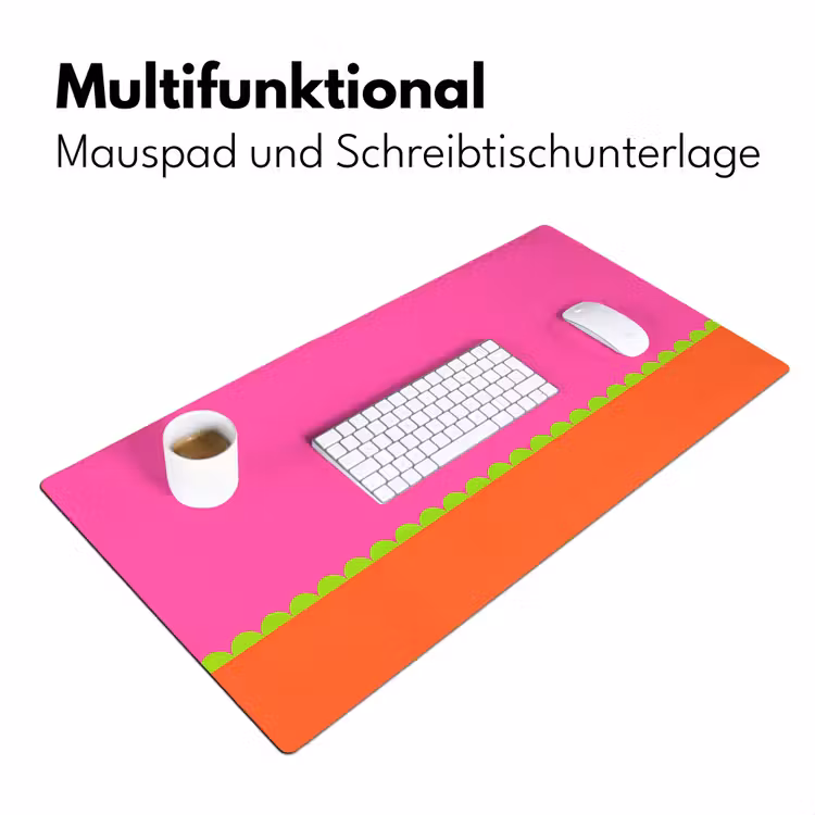 Schreibtischunterlage - Zusammenfassung – Geometrisch – Farbblöcke – Rosa – Orange — 4